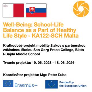 Erasmus+ Well-Being: School-Life Balance as a Part of Healthy Life Style - 2023-1-SK01-KA122-SCH-000134652 - Malta 2023