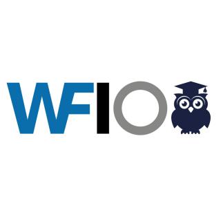 Skrót nazwy konkursu: WFIO; na końcu rysunek sowy w czapce absolwenta szkoły.