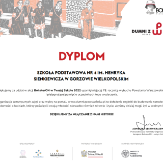 Dyplom za udział w ogólnopolskiej akcji 