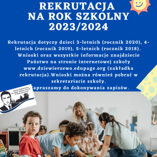 Rekrutacja na rok szkolny 2023/2024