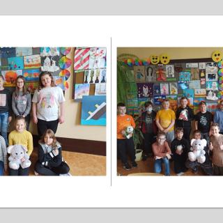 Klasa 4b z radością i wielkim entuzjazmem wzięła udział w akcji "Daj pluszaka dla dzieciaka" 😀