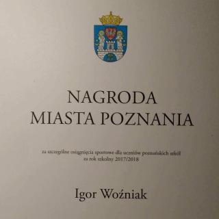 Nagroda Miasta Poznania dla IGORA WOŹNIAKA! 