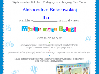 Pozdrowienia z Warszawy i certyfikat dla klasy IIa