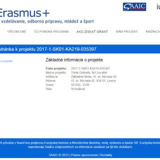 Jeden projekt ukončujeme, druhý začíname! Schválený nový grant ERASMUS+!