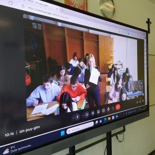 Lekcja online z uczniami z Tarnopola na Ukrainie