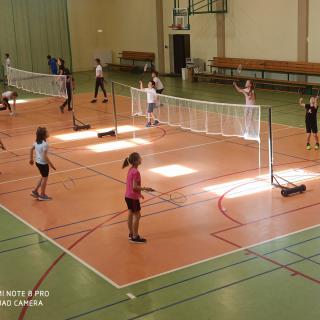 Trening badmintonowy w ramach otrzymanej dotacji z Gminy Nekla dla UKS Zasutowo