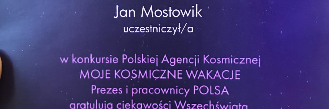 Polska Akademia Kosmiczna doceniła naszych pierwszoklasistów