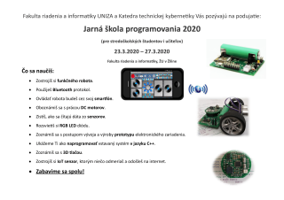 Jarná škola programovania 2020 - Internet vecí a robotika
