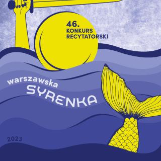 Plakat konkursu z napisem "Warszawska Syrenka"