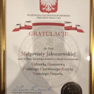 Gratulacje dla p. Małgorzaty Jakuszewskiej