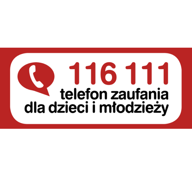 116 111 Telefon zaufania dla dzieci i młodzieży.