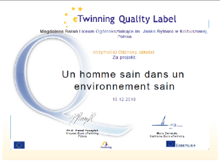 Nagroda uznania dla projektu "Un homme sain dans un environnement sain"