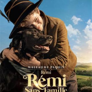 Plakat filmowy ukazujący chłopca z psem na tle przyrody