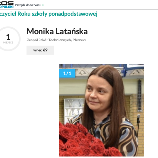 Pani Monika Latańska Nauczycielem Roku