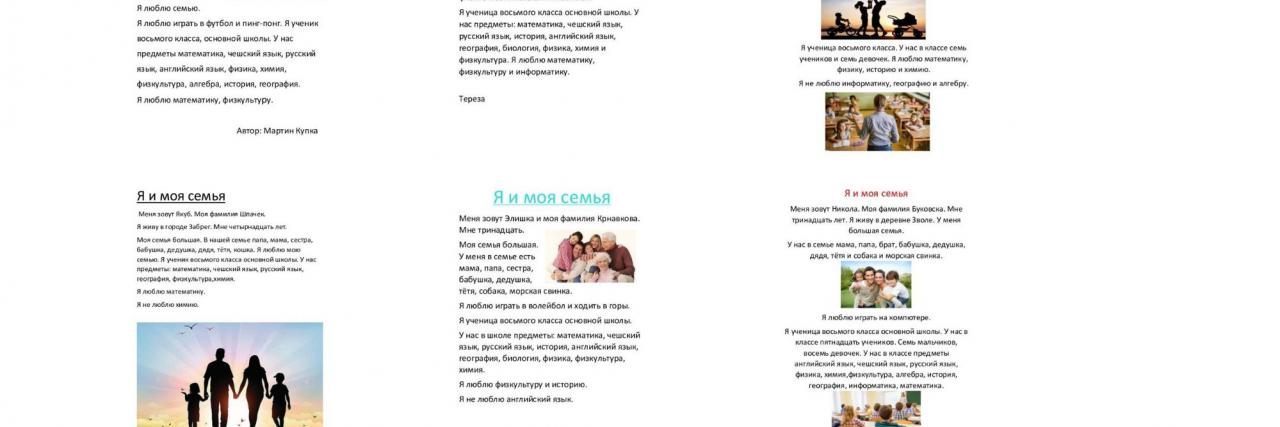 Projekt Já i moje rodina - Zvládám psát azbukou i na počítači - Ruský jazyk VIII.B