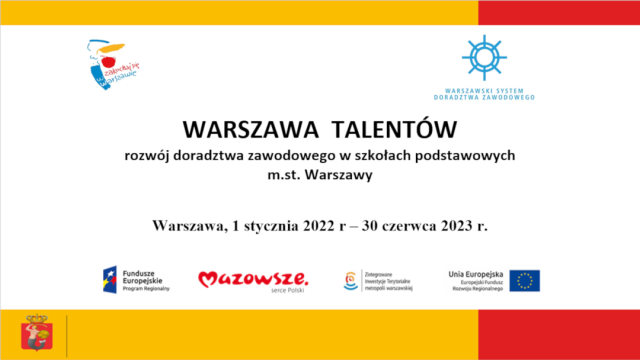 baner Warszawa Talentów - rozwój doradztwa zawodowego w SP m.st. Warszawa