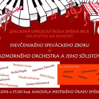 Koncert speváckeho zboru a komorného orchestra školy