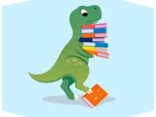 2021.02.19. Biblioteczny konkurs z dinozaurem