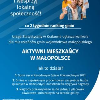 Aktywni mieszkańcy w Małopolsce - konkurs Urzędu Statystycznego w Krakowie