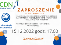 Sieć współpracy Laboratoria Przyszłości. Termin: 15.12.2022 r.  o godz. 17.00. Stacjonarnie w CDN w Sosnowcu.
