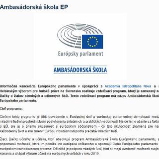 OA LM Ambasádorská škola Európskeho parlamentu