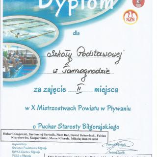 X Mistrzostwa Powiatu w pływaniu o Puchar Starosty Biłgorajskiego (kategoria szkoły podstawowe nietrenujące).