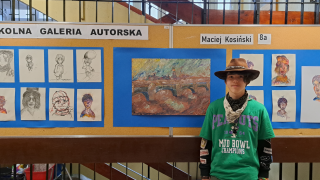 Wystawa prac ucznia klasy 8a - Maćka Kosińskiego