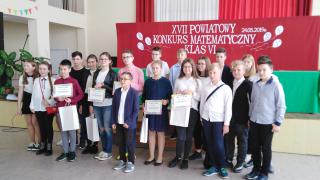 Powiatowy konkurs matematyczny uczniów klasy szóstej.