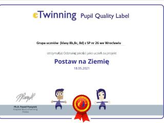 Odznaka dla naszego projektu eTwinning