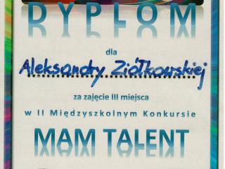 Sukces w Konkursie "Mam Talent" Osobnica 2020