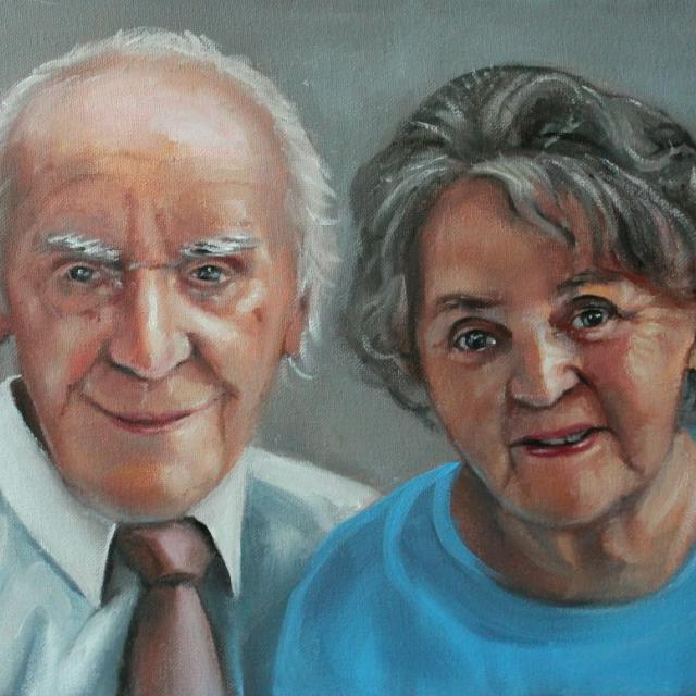Obraz przedstawiający Babcię i Dziadka