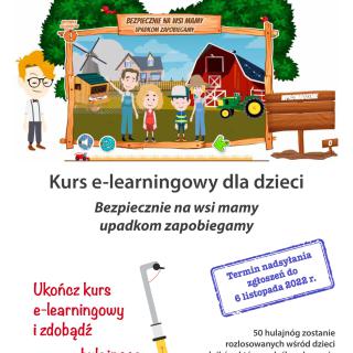 IV edycja losowania hulajnóg dla dzieci, które wykonają kurs e-learningowy  pt. ,,Bezpiecznie na wsi mamy – upadkom zapobiegamy”