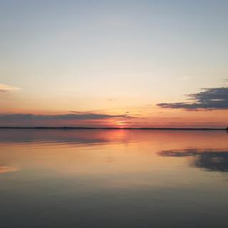 lake at sunset, Mazury