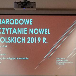 Narodowe czytanie nowel polskich 2019