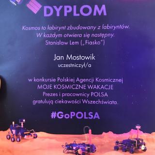 Polska Agencja Kosmiczna doceniła naszych pierwszoklasistów