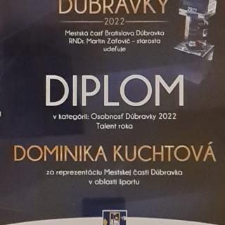 Dominika Kuchtová - Osobnosť Dúbravky