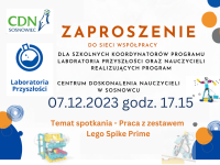 Sieci współpracy nauczycieli realizujących program "Laboratoria Przyszłości" termin 7.12.2023 godz. 17.15 