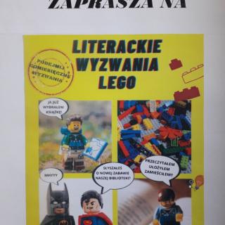 BIBLIOTEKA SZKOLNA ZAPRASZA NA LITERACKIE WYZWANIA  LEGO