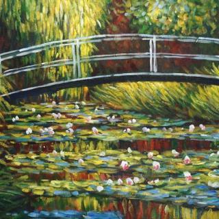 Podsumowanie Gminnego Konkursu Recyklingowa Reprodukcja „Japoński mostek w Giverny” autorstwa Clauda Moneta