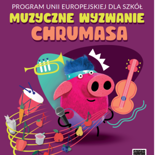 plakat informujący o plebiscycie Muzyczne Wyzwanie Chrumasa
