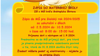 Zápis detí do MŠ na škol.rok 2024/2025