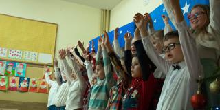 Klasowa wigilia najmłodszych dzieci w szkole