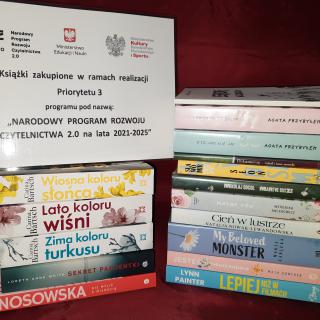 Książki zakupione w ramach Narodowego Programu Rozwoju Czytelnictwa.