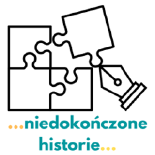 Logo - puzzle z napisem "niedokończone historie" 