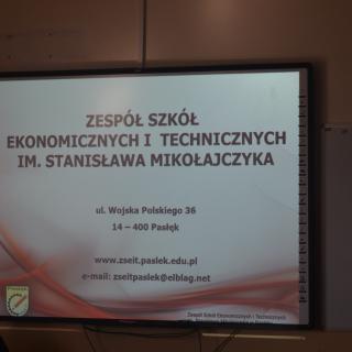 Spotkanie z przedstawicielami ZSEiT w Pasłęku