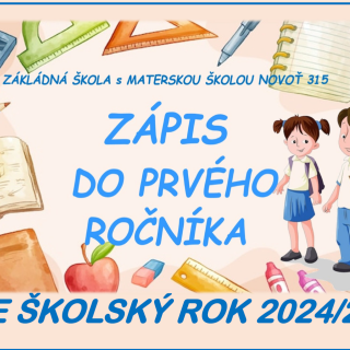 Zápis do 1. ročníka pre šk. rok 2024/2025