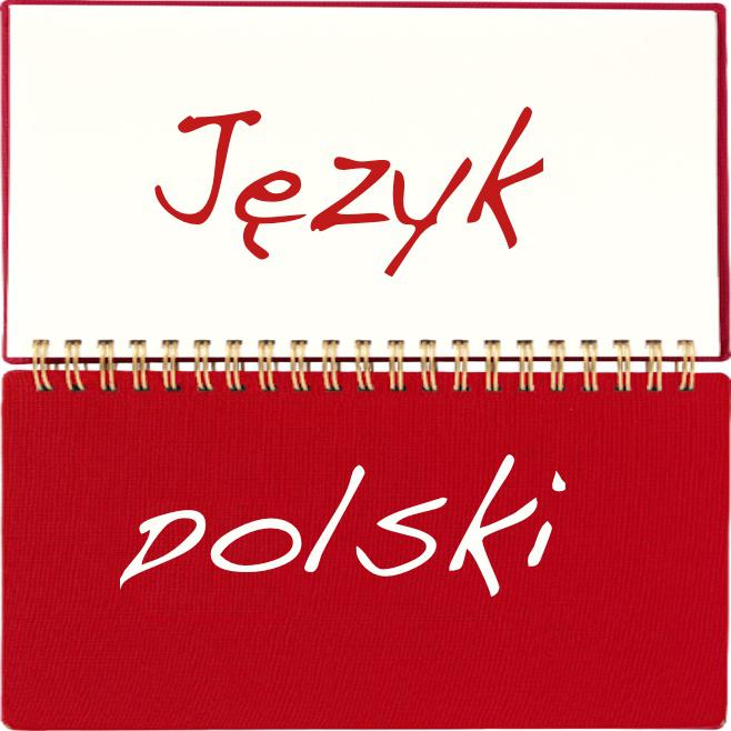 notatnik w barwach polskich napis język polski grafika