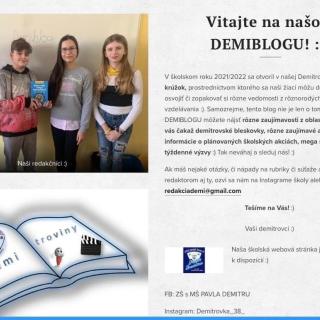 Máme prvý školský blog - DEMIBLOG :) 