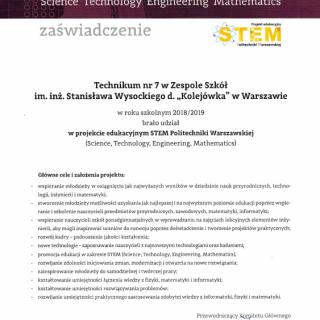 Projekt Edukacyjny STEM Politechniki Warszawskiej