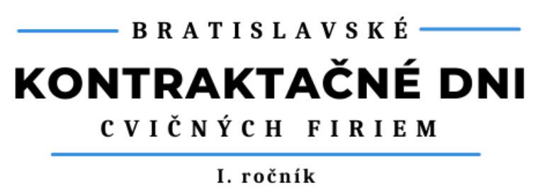 Pozvánka na 1. Bratislavské kontraktačné dni cvičných firiem 2021